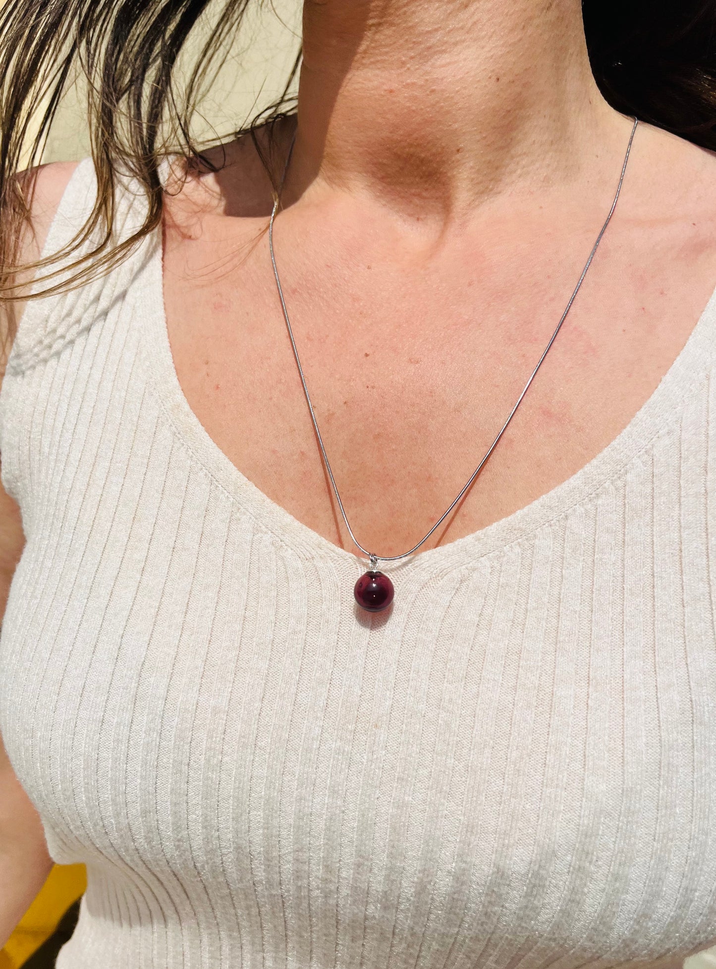 OLIOSA – Pendentif D'olfactothérapie en Verre Soufflé