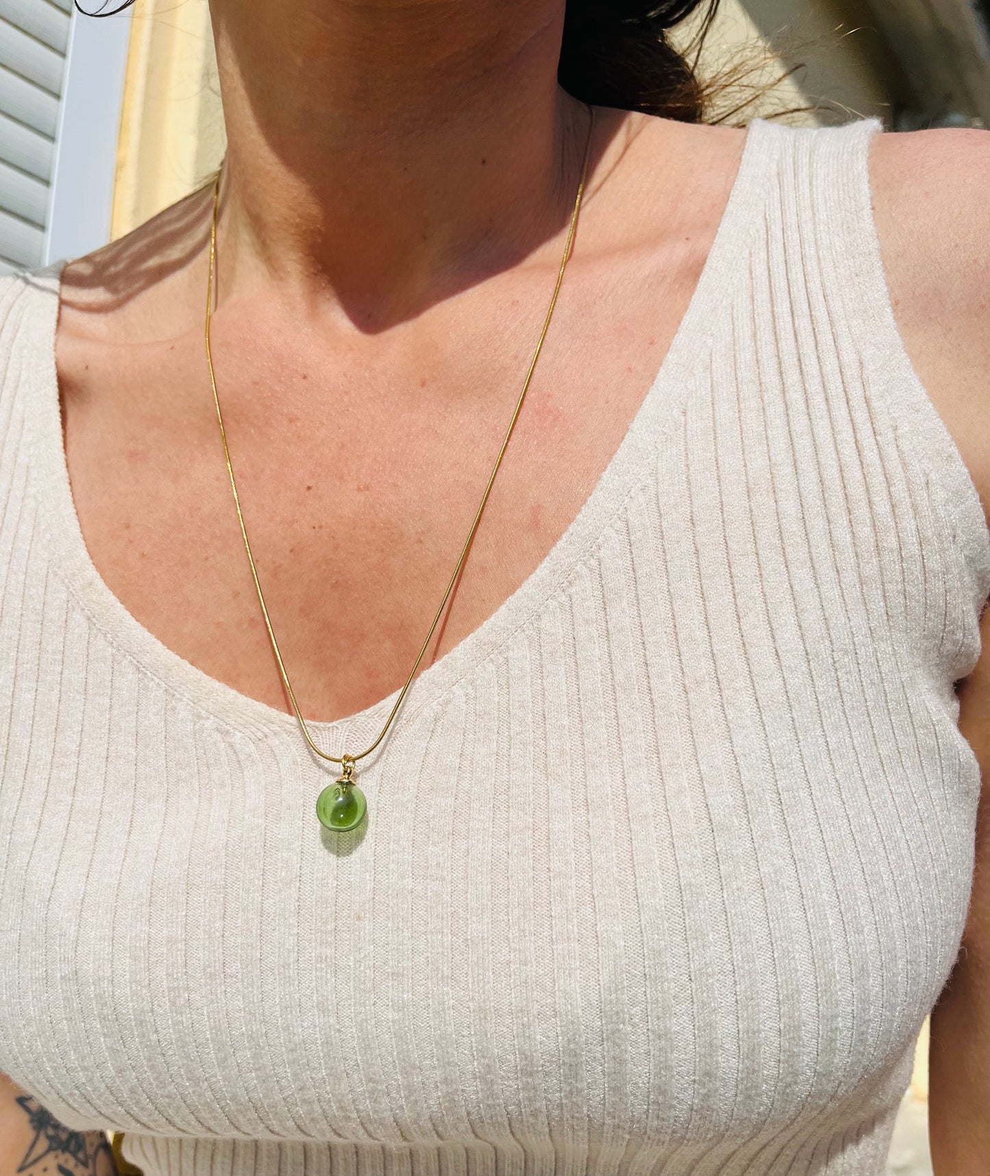 OLIOSA – Pendentif D'olfactothérapie en Verre Soufflé