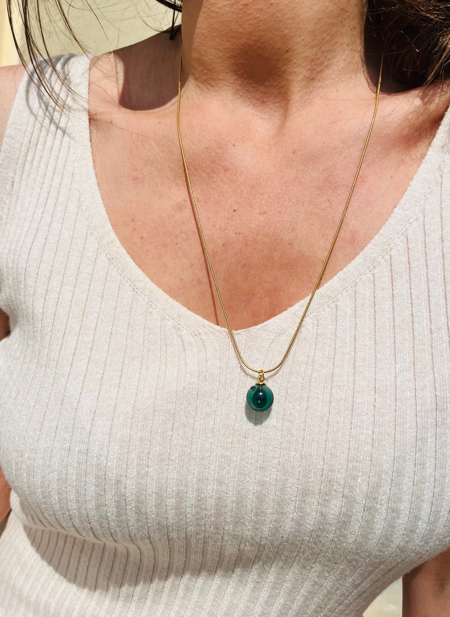 OLIOSA – Pendentif D'olfactothérapie en Verre Soufflé